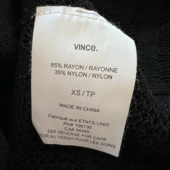 Vince mesh inset crewneck sweater black 5494 - Picture 9 of 10